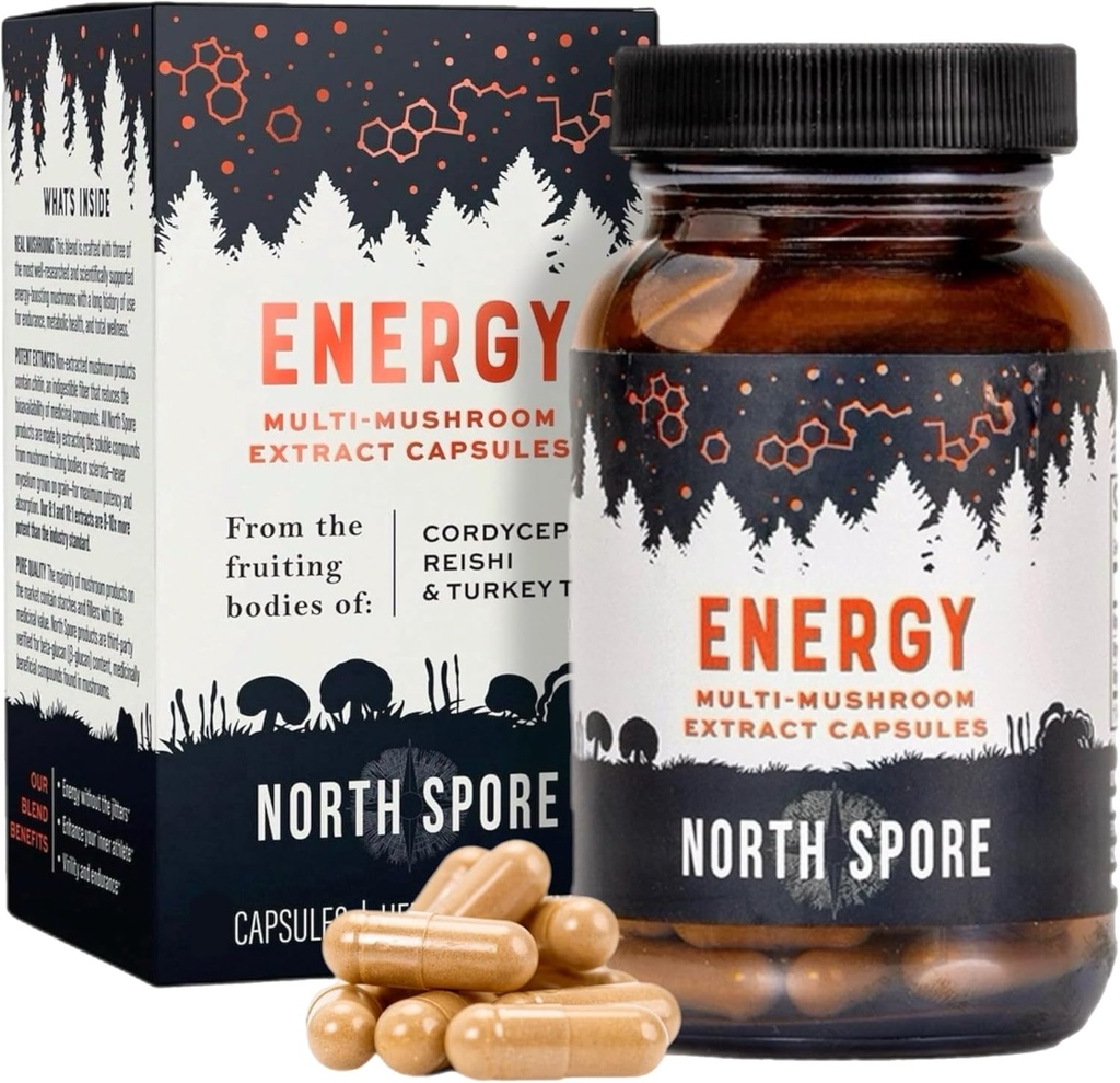 Ekstrakt ekologiczny "Energia" Ekstrakt Kapsułki Suplement 124; Stamina & Endurance Budapeszt 124; Cordyceps, Reishi, Turcja Ogon 124; 100% Ekstrakt Fruiting Body Ekstrakty 124; Wegan, Non-GMO Budapeszt 124; Made in USA - 120ct