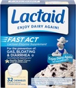 Lactoid ràpid Llei Lactose inlerance Chewables amb Chewable Natural Lactse Enzyme per tal de prevenir gasos, Bloting & Diathea Degut a Lactose Sensibilitat, On-Go, Vanilla Twitch Flavor, 32 x 1 ct