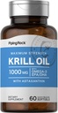 Piping Rock Krill Oil 1000 мг Softgels | 60 Count | с Omega 3, EPA, DHA | Non-GMO, Gluten Free