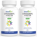 Liposomal Fisetin עם תוספי Quercetin תוספת 1200 מ"ג לשרת, Absorption Polyphenols Antioxidants for Women, Men, non-GMO, gluten-Free,2 בקבוקי 120 Softgels