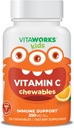 Bambini Vitamina C Chewable Tablets 250mg - Vegan, GMO-Free, Gluten Free, Nut Vitamins Gratis - Integratore alimentare per il supporto immunitario - per i bambini - 120 Chewables