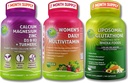 Women’s Multivitamin, Calcium & Liposomal Glutathione Trio - Plant-Based Calcium, Magnesium, Zinc, D3, K2 & Turmeric + Women’s Daily Multivitamin with Iron + Liposomal Glutathione 500mg