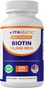 Pulsuz saçlar üçün Vitamatic Biotin 10,000 mcg (10 mg)
