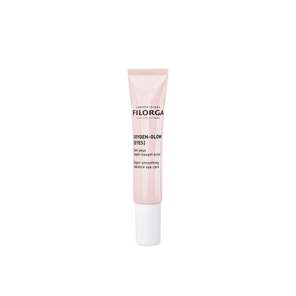 Filorga Oxygen- Glow Super Smoothing Eye Cream, Combines Hyaluronic Acid and Enzimes for Rapid Daily Treatment of Ured Eyes, Puffness, and Dark Circles, 0.5 Fl Oz (1-es csomag)