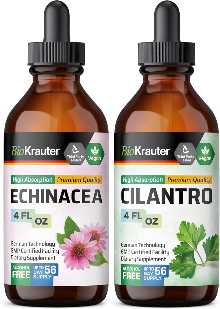 BIO KRAURER Echinace Tincure 4 Fl. Oz i Clantro Tincure 4 FO. Oz.
