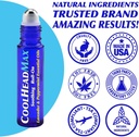 CoolHead Max Roll На, Natural Peppermint Ефірна олія Migraine Relief, Headache Support Roller, Швидке охолодження Comfort для вашої голови, 3 Pack