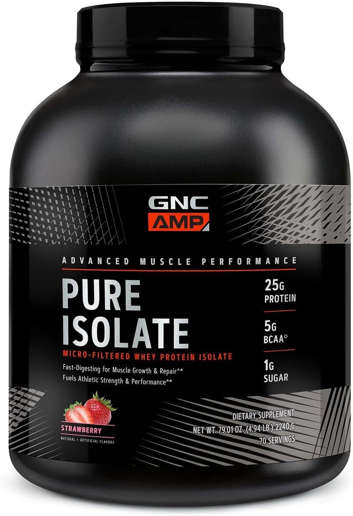 GNC AMP Pure Isolate Whey Protein - Jordbær (70 Servere)