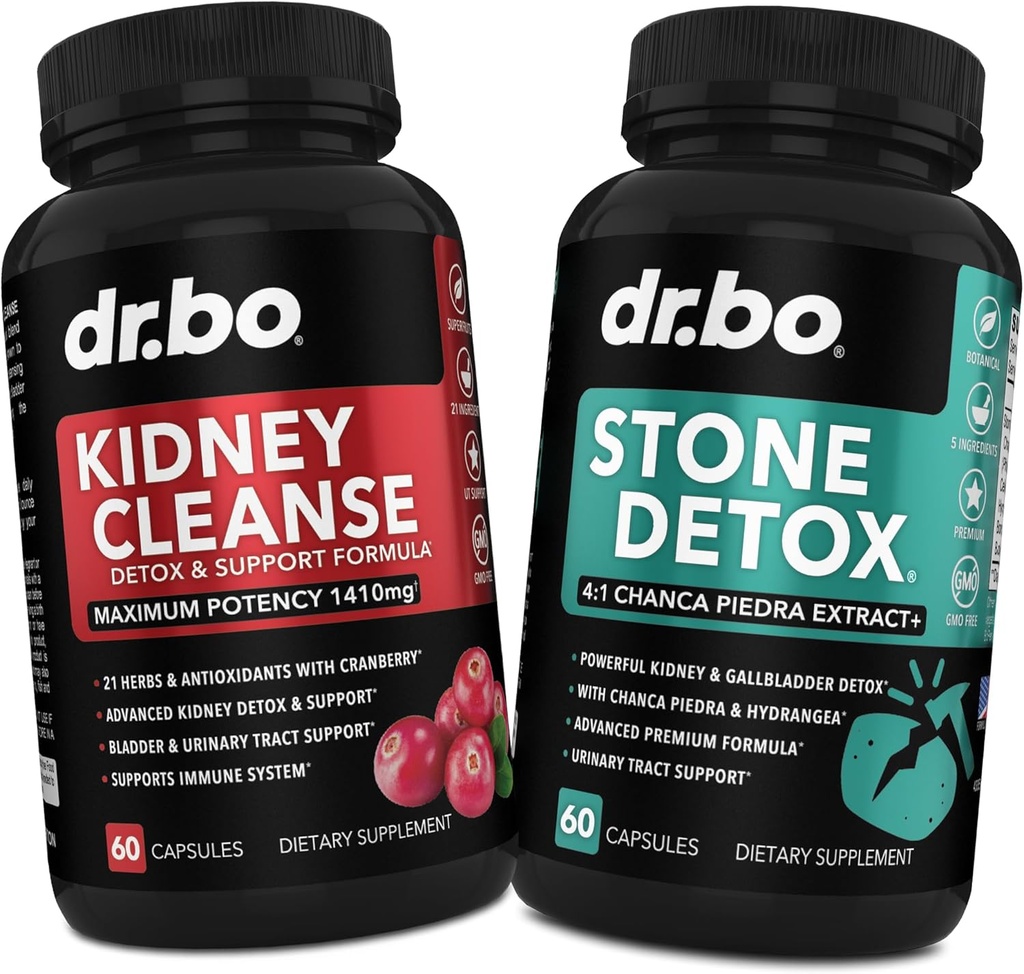 Rinichi Curățare & Stone Detox Supplement - Natural Cranberry, Juniper Berries, Buchu, Uva Ursi Extract, Piatra Breaker Chanca Piedra - Suport rinichi vezica biliara, vezica urinara si Tract Health