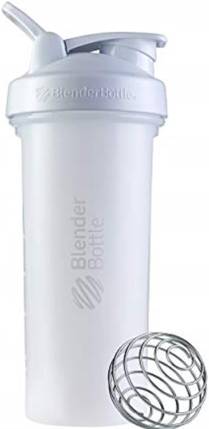 BlenderBottle Classic V2 Shaker Sticla Perfect pentru Shake-uri de proteine și antrenament pre, 28-Ounce, alb