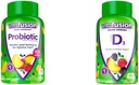 Vitafusion Probiotic Gummy Supplements, Raspberry, Peach and Mango Flavors & Vitamin D3 Gummy Vitamins for Bone and Immune System Support