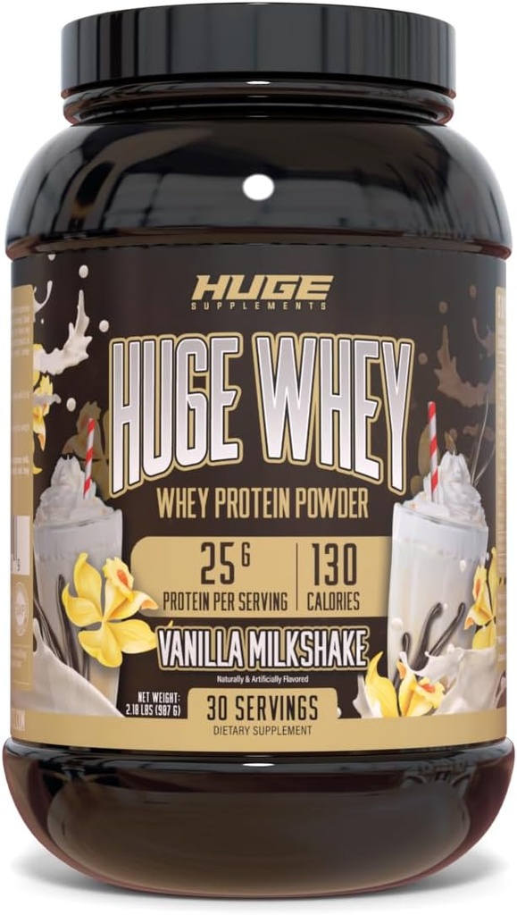 大型Whey、蛋白质增生粉、25g蛋白、12g EAA、支持肌肉生长、性能和复苏(Vanilla Milksharke、30种服务)