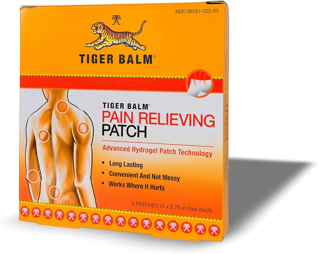 Tiger Balm Pain Relieving Patch, 5 Hrabia