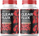 (2 Pack) Clear Flux papildinājums Detox tīrīšana, kapsulas Asinsvada tīrītājs Atbalsts Advanced Formula, ClearFlux kapsulas Maksimālais stiprums Visi dabas vitamīni Veselības (120 kapsulas)