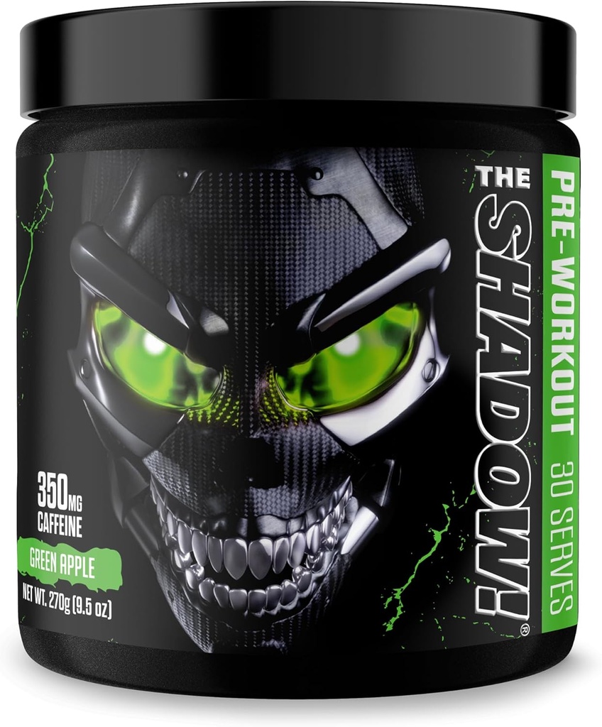 JNX SPORTS Tieň! 350mg Caffeine Hard Core Preworkout - Green Apple 30 Servings 