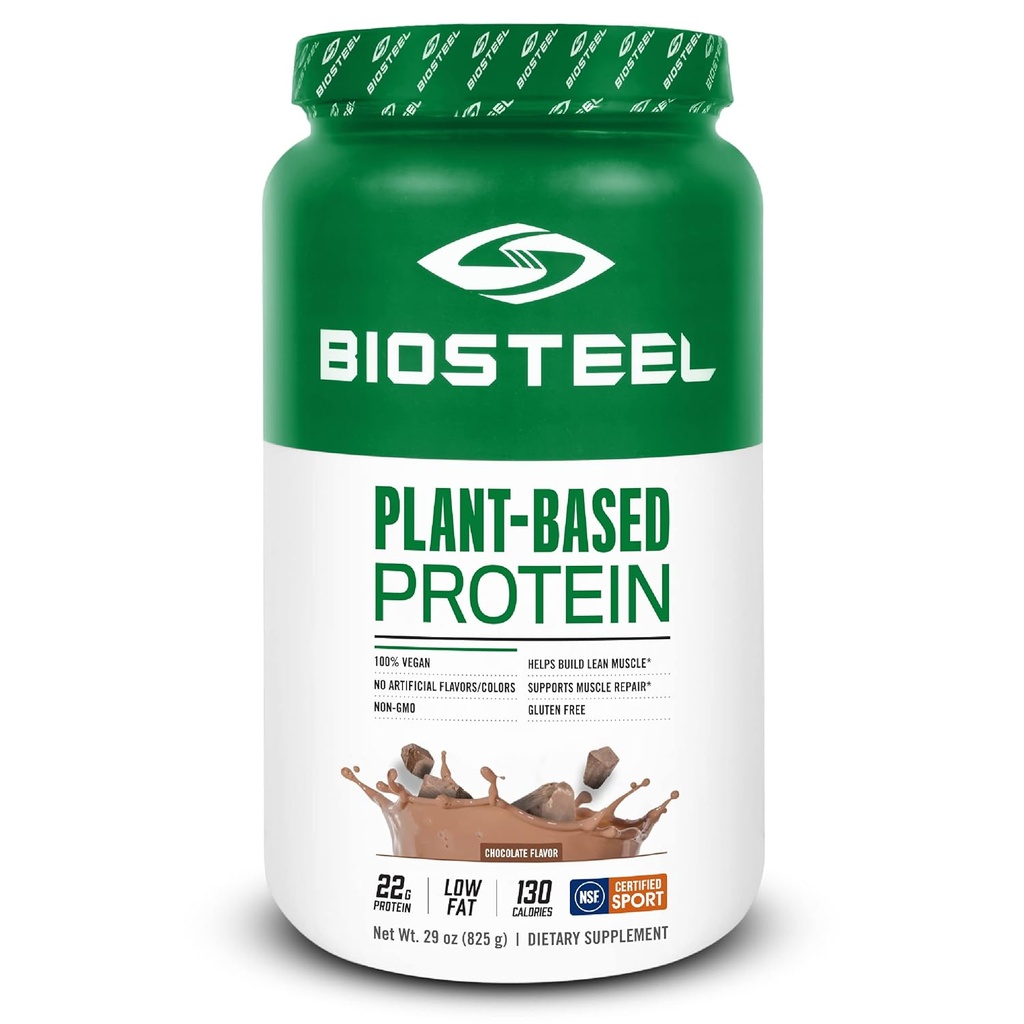 BioÇelik Vegan Protein Tozu - Spor için NSF, 1.8 lbs, 22g Protein, 25 Hizmet - Brown Rice, Pea & Riley Seed - Premium Plant Protein Tozu - Çikolata, NSF for Sport, 1.8 lbs, 22g Protein, 25 Hizmet - Bitki bazlı Protein Tozu
