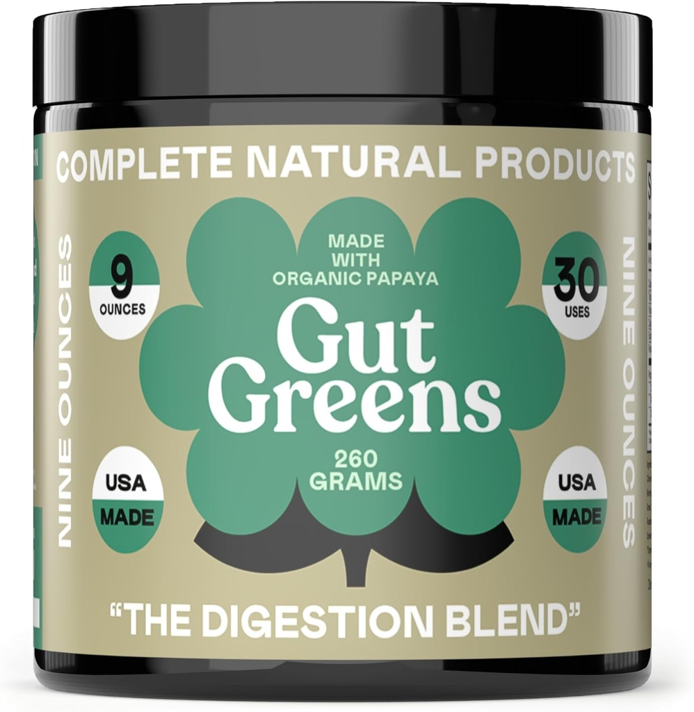 Gut Greens Superfood Powder dodatek Formula - Neverjetno Raw Digestive Enzyme Dodatki Grass Mix, 9oz, 30 Servings