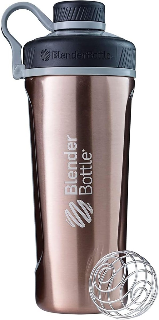 BlenderBottle Radian Shaker Cup Izolované nerezové láhve s drátěnou whisky, 26-Ounce, Měď