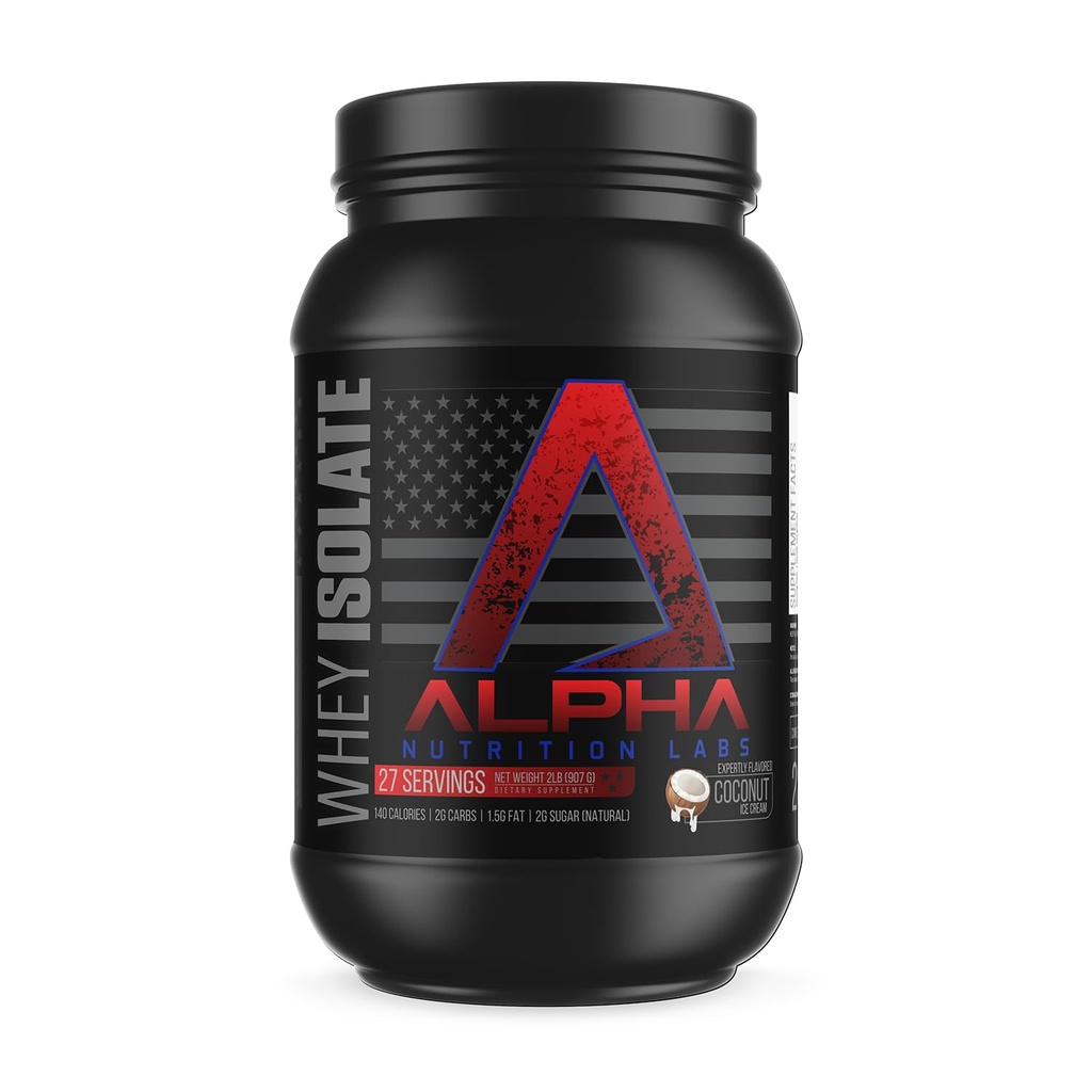 Whey Isolate Protein Powder - Coconut Ice Cream Flavor, 28g of Protein, Protein Source, Low Carb, Classic Specialty