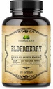 Capsule Elderberry – Integratore naturale Black Elderberry Herbal – Booster Immune per Adulti, Supporto Digestivo, Antiossidanti & Vitamina C – Fiber-Rich, Non-GMO – 100 Capsule per Uomini & Donne