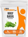 BulkSupplements.com Holy Basil pulver - Holy Basil Supplement, Holy Basil Leaf pulver - Tulsi Holy Basil, Herbal & Glutenfri, 5g per servering, 100g (3,5 oz) (Pack of 1)