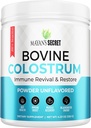Colostrum Powder Grass- Fed -for Human Gut Health, NON-GMO, Skin & Hair, Muscle Recovery - Lebih dari 400 Bioactive Nutrients, 6- Hour Dijamin Murni Formula, Non-GMO, Tanpa Rasa, Supply 60 Hari