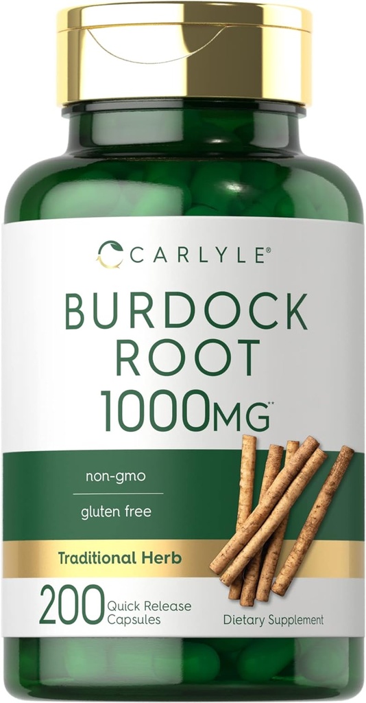 Carlyle Burdock juuri / 1000 mg / 200 kapselia Ei-GMO ja gluteeniton Formula / perinteinen yrtti Supplement / Arctium Lappa Extract
