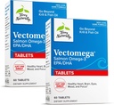 Terry Naturally Vectomega - Supplement with EPA & DHA - Omega-3 Tablets for Brain & Heart Health Support - Nutritional Supplement with Essential Fatty Acids & Peptides - 60 Tablets (Pack of 2)