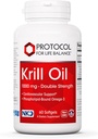PROTOCOL VOOR LEVEN BALANS Krillolie 1000mg - Extra sterkte Krilloliesupplement - DHA & EPA - met astaxanthine - Ondersteuning hart, hersenen, gewrichten - niet GMO & Halal - 60 Softgels