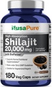 NusaPure Shilajit 20 000 мг на сервировку, 180 капсул Veggie, без ГМО, без глютена, биоперин