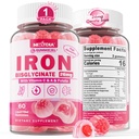 Iron Gummies for Women & Men, Iron Bisglycinate Gummies 26mg, Plus Vitamin C, Folate, Beet Root, B12 & Zinc,High Absorption Iron Supplement for Iron Deficiency, Immune & Energy Boost, Sugar-Free 60Cts