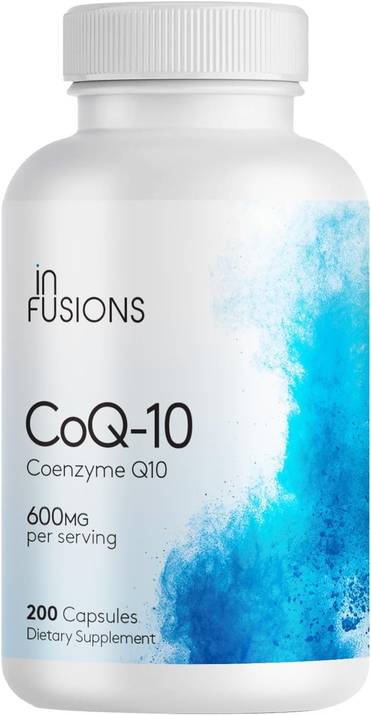 Infusions מקסימום כוח טהור CoQ10 600 מ"ג 200 קפסולות גבוהה Absorption Gluten Free non-GMO