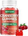 Cranberry Gummys Urinary Tracts for Women & Men, 50X Centre Extrac,维生素C & E, Cranberry Gummys for Women with Hibiscus to Support Immune, 60 Counts (英语).