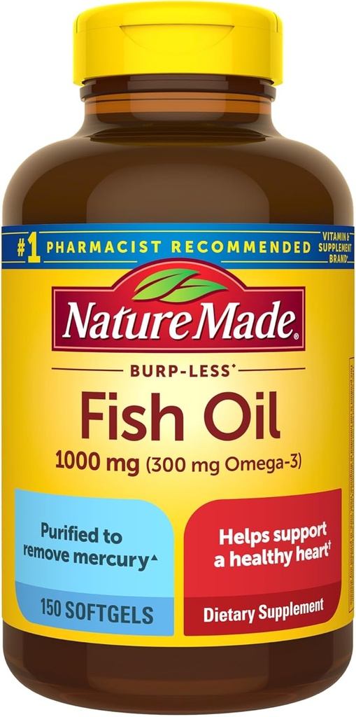 เนชั่นแนลทํา bupp left Fish Lice Original 3 Supplement, 1000 mmg Softagles, โอเมก้า 3 Fish Mash supp supples for health heart Profile, 150 Softgels, 75 วัน