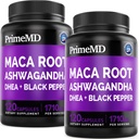 6in-1 Organic Maca Root Ashwagandha Capsules 1710mg ilə DHEA və Qadınlar və Kişilər üçün Black Pepper Fruit Ekstraktı - Stamina, Bone və Mood Support Supplement üçün Black Maca Kök Ashwagandha Capsules 1710mg