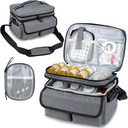 Medicin Storage Bag, Pill Bottle Organizer med Shoulder Strap, Travel Medicine Organizer Box, First Aid Kit med Portable Small Bag, Medication Bottle Organizer Empty Grey