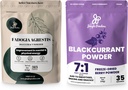Powder Jungle Bundle for Men 's Health & Vitalitas: 5oz Fadogia Agrestis Extract Powder - Suplemen Negro Murni + 5oz BlackCurrant Powder - Freeze- Dry Fruit for Tea, Juice, Smoothies, & More!