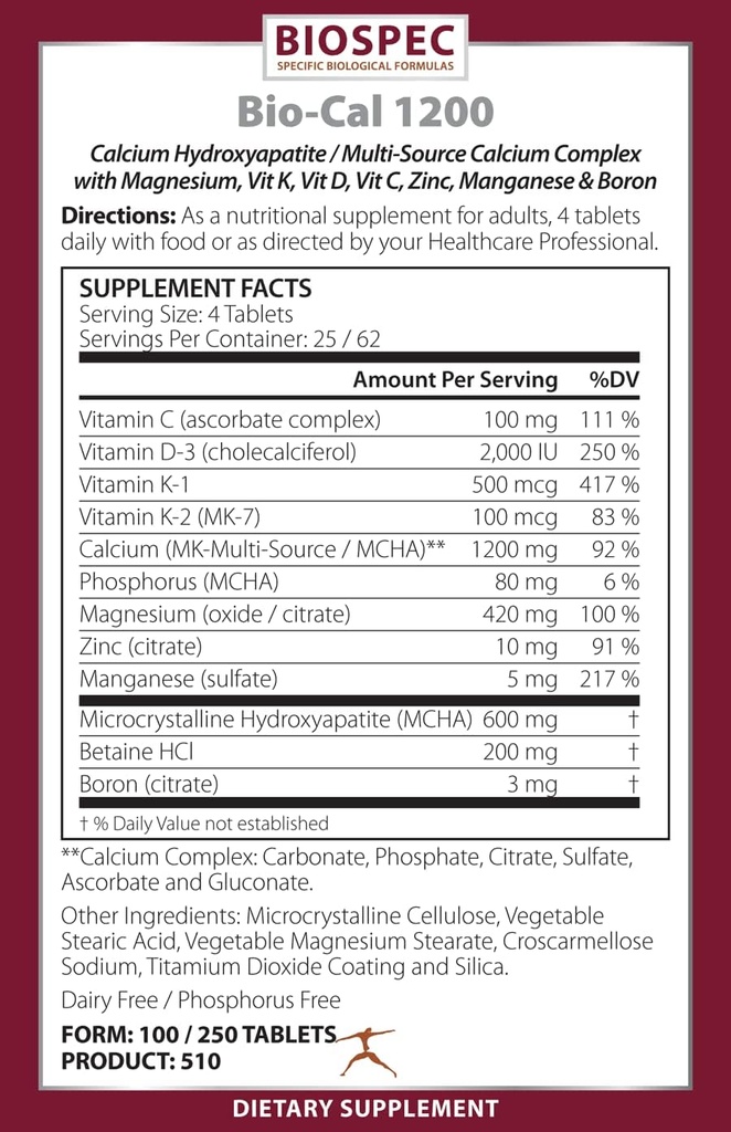 BioSpec Nutritionals Bio-Cal 1200 (250 Tablets)