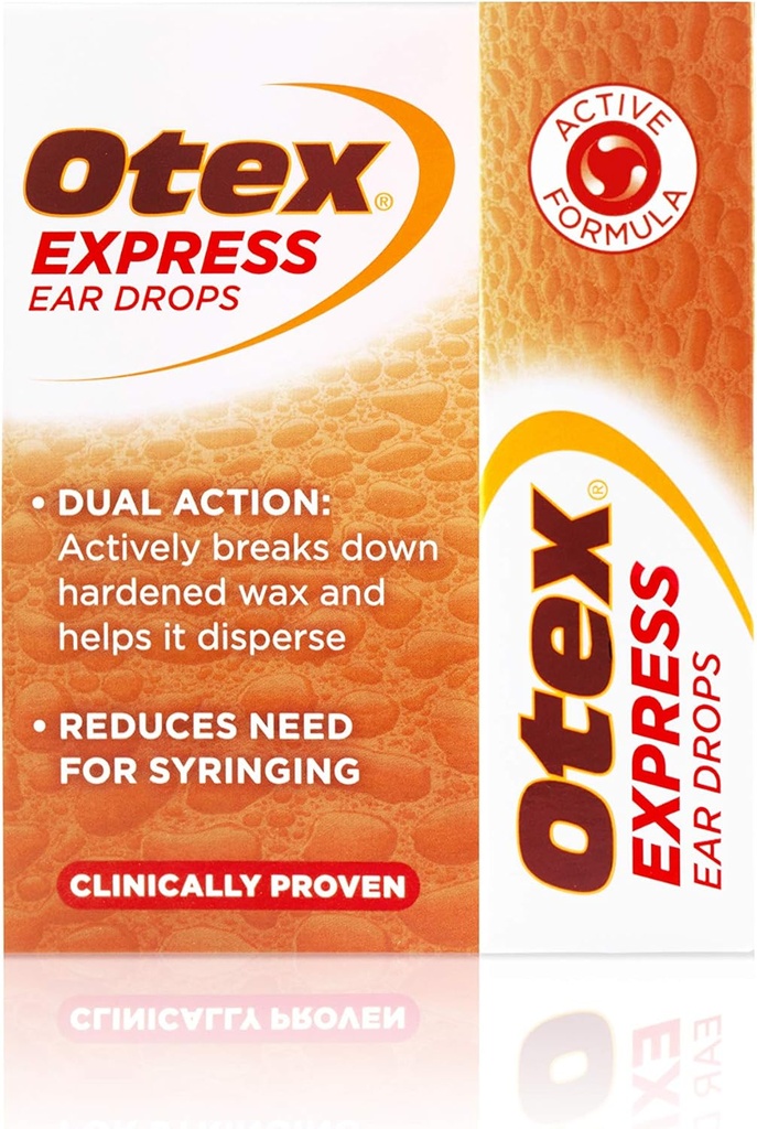 Otex Express Ear Drops för Hardened Ear Wax, 10 ml