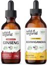 야생 & 유기 인삼 Tincture 2 fl oz & Ashwagandha Tincture 4 fl oz