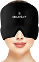 Migrelief Migraine Relief Cap - Ice Cap for Migraines and Headaches with 360 Degree Head and Eye Coverage - Cold Therapy Headache Hat and Migraine Mask for Natural Pain Relief - One Size, Black