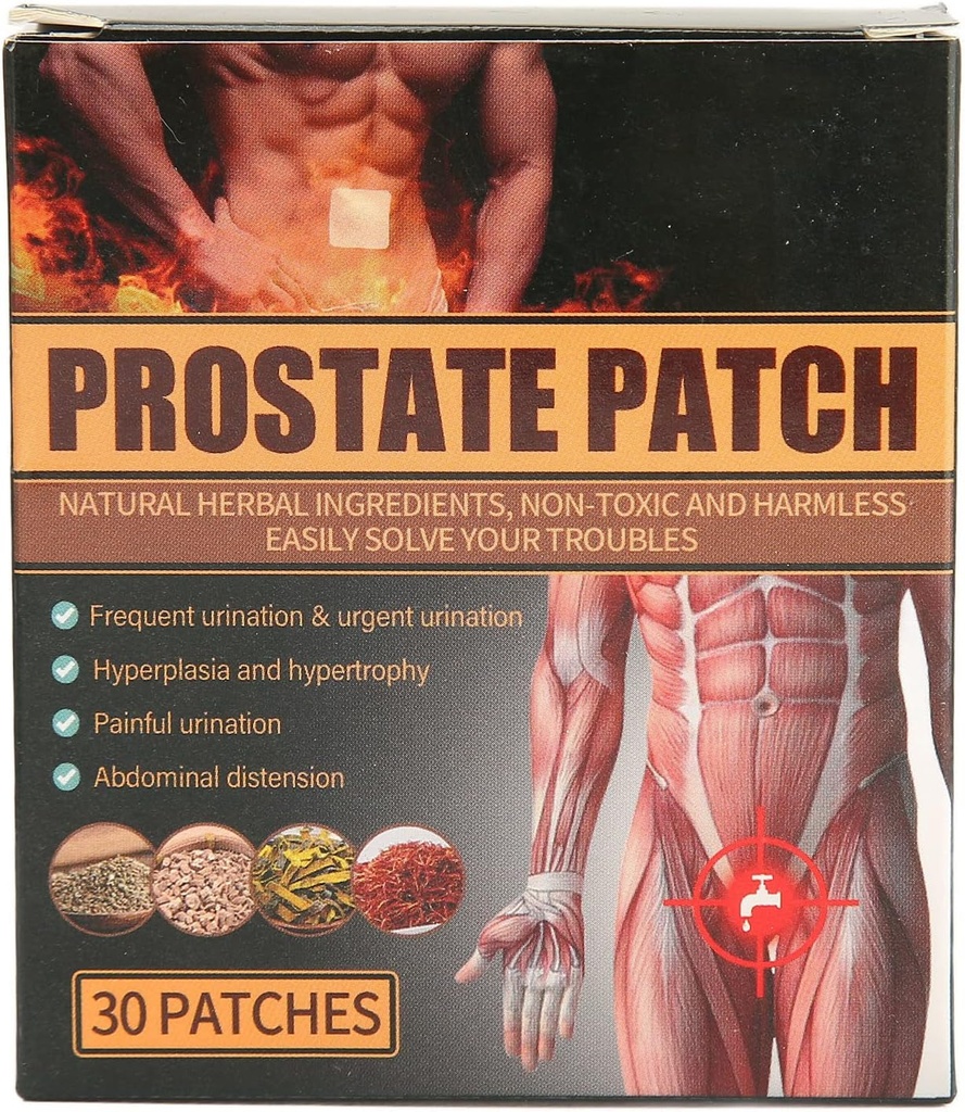 Prostata Care Patches, 30PCs Discomfort Redusere Mann Prostate helse behandling Navel Patch Blader Patches for prostata helse fremme Navel urinasjon