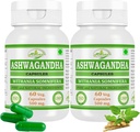 Ashwagandha (Amb la Semnifera) Capules per a homes i Dones Ayurvedic Helphipf 500 mg per Serving ergy 60 Veggie Capsules , que va fer amb Ashwadha Root (2mpels de 60 Capules)