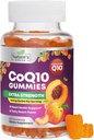 CoQ10 Gummies for Adults 100mg - 3X Strength, Absorción alta, Suplemento antioxidante para la producción de energía de la salud cardíaca, Ultra Coenzyme Q10 Vitaminas, Coq 10 Suplementos - 60 CoQ10 Gummies
