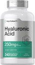 Horbäach Hyaluronic Acid Capsule | 250 mg | 240 Count | Non OGM e Gluten Free Supplement