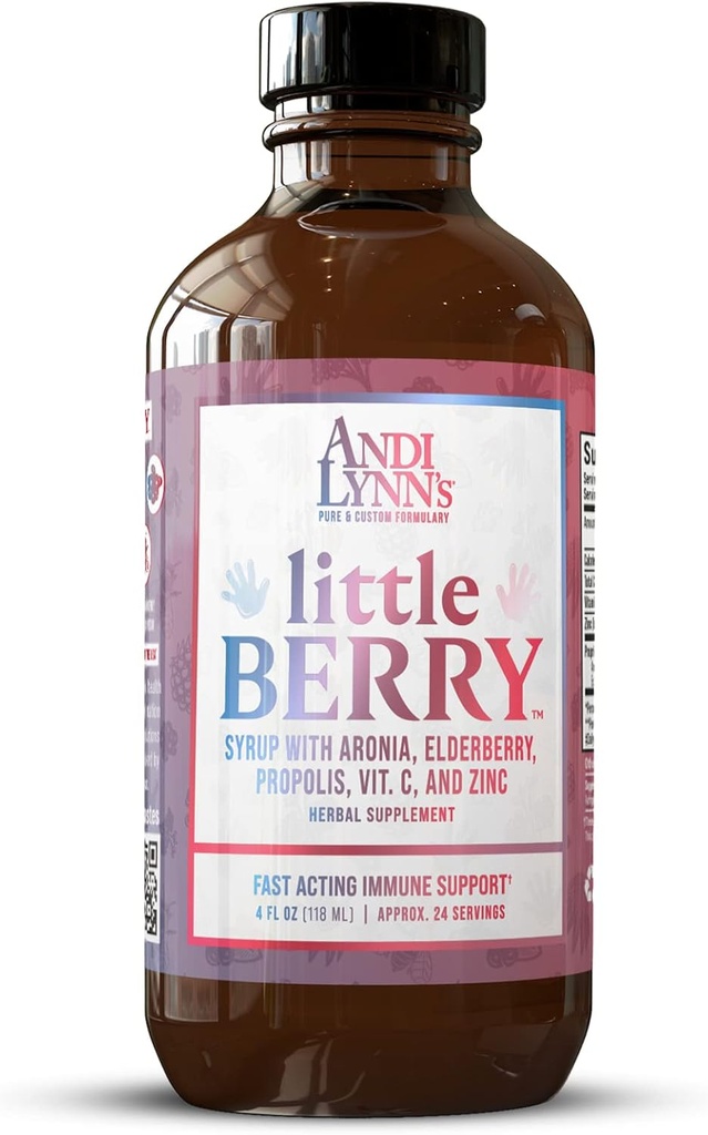 Andi LittleBerry ของ Little Berry, Herderberry Serurup for Child - Original C & Zync, Herball Supplement - การสนับสนุนอิมมูเนชั่นอย่างรวดเร็ว, 4oz - Zerderberry บริสุทธิ์ Serurup for the Child's Wellness