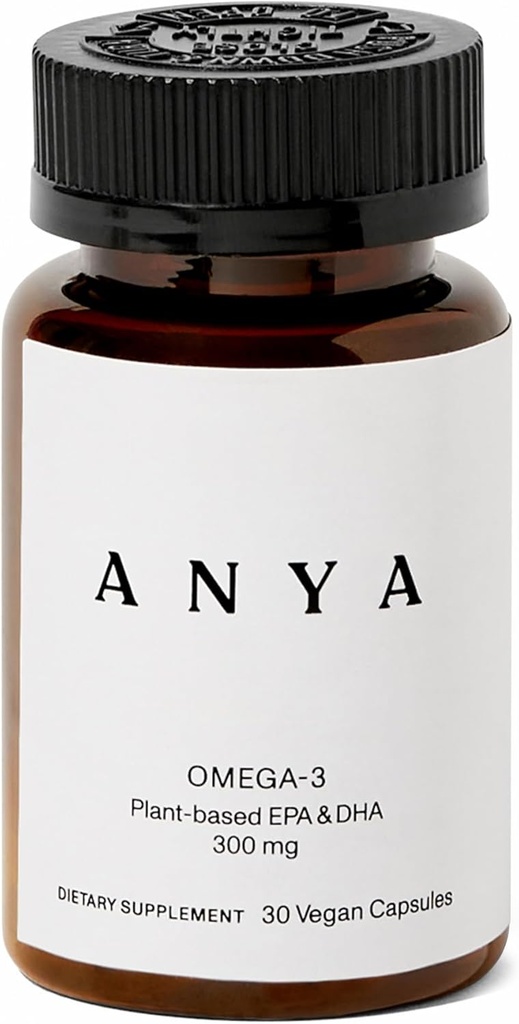 ANYA Omega 3 with 300mg DHA and EPA, Clean Ingredients, Non-GMO, 100% Vegan, Gluten, Soy, and Dairy Free. ملحق المرأة وفيتامين ما قبل الولادة لدعم الرضاعة الطبيعية والمرض