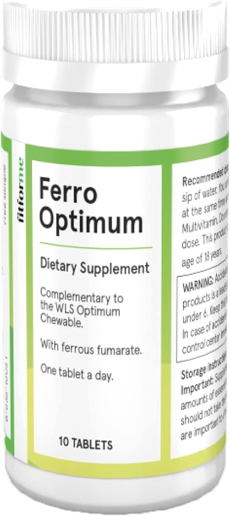FitForMe Bariatric Multivitamins Iron supplement after Gastric Sleeve - One a Day Ferro Optimum Tablet - 10 Days Supply of Ferrous Iron (Iron Booster for Optimum Chewable)
