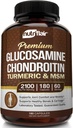 NutriFlair Glucosamine Chondroitin Turmeric MSM Boswellia, 180 капсул - Joint Comfort Supplement - Natural & Non-GMO - Antioxidant Pills - Supports Back, Knees, Hands, Joints, Cartilage