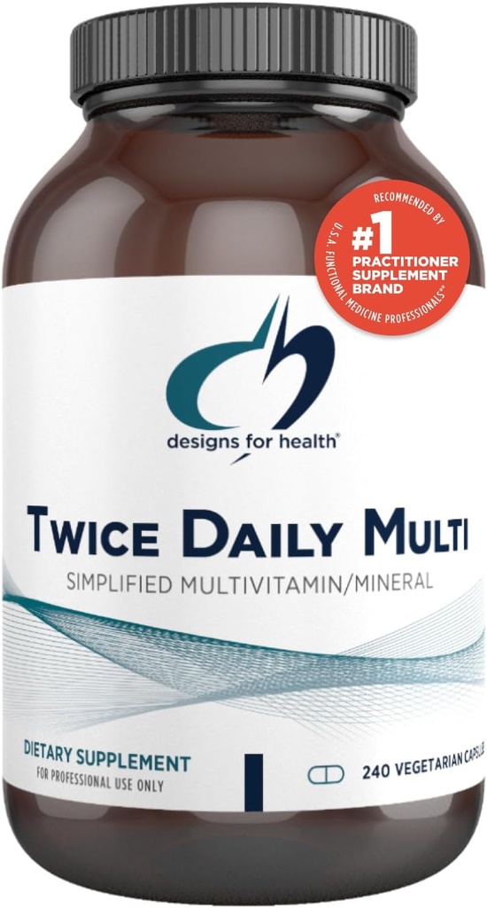 Deseños para Multivitamínico Metilado de Saúde para Mulleres e Homes - Dúas veces Suplemento multimineral diario e multivitamínico sen ferro + B12 Metilado e Folato, Vitamina C, K, D, E + More (240 cápsulas)
