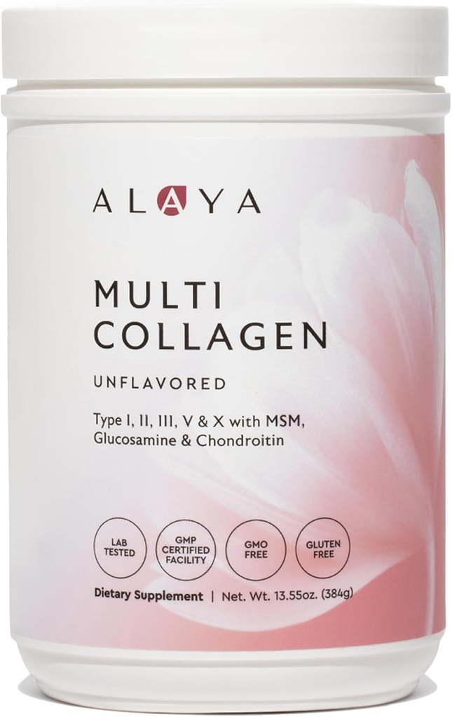 Alaya 多科拉根粉末----I型、II型、III型、V型、X型水解Collagen Peptides蛋白粉末,配有MSM + GC(未尝用)(40种)